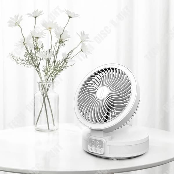 TD® Skrivbordsfläkt 4 hastigheter Smart nattlampa 120° rotation vänster/höger Fällbar elektrisk fläkt