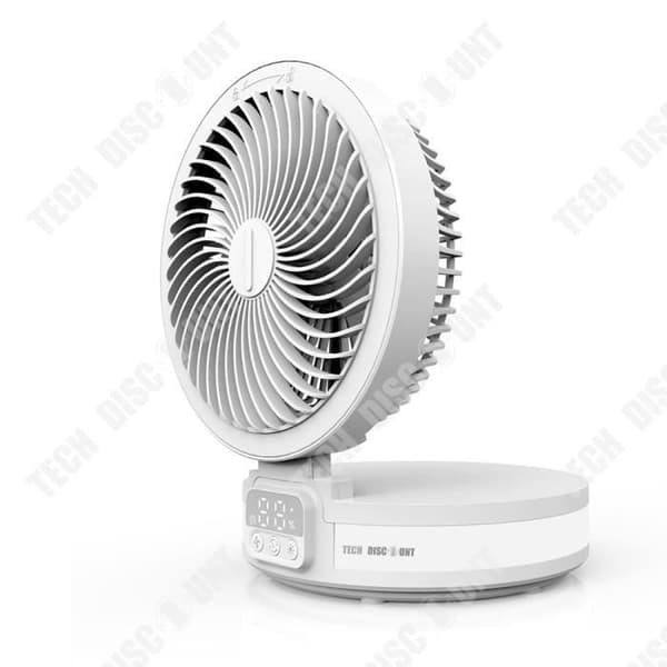 TD® Skrivbordsfläkt 4 hastigheter Smart nattlampa 120° rotation vänster/höger Fällbar elektrisk fläkt