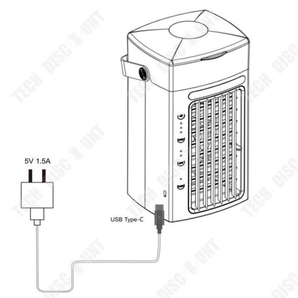 TD® Elektrisk fläkt Vatten Luftkonditionering Fläkt Kalluftfuktning Kylskåp USB Luftkonditionering Fläkt Vit