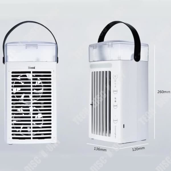 TD® Elektrisk fläkt Vatten Luftkonditionering Fläkt Kalluftfuktning Kylskåp USB Luftkonditionering Fläkt Vit