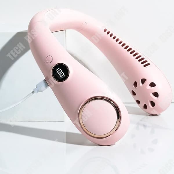 TD® Bladlös hängande halsfläkt usb digital display hängande halsfläkt liten hängande halsfläkt