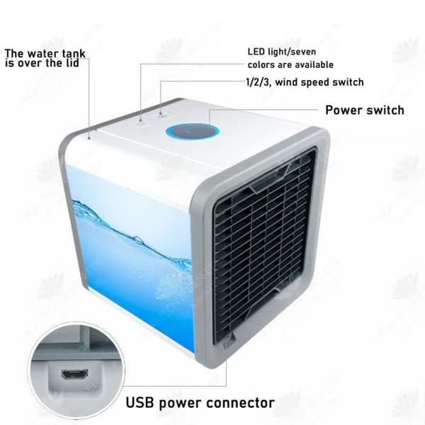 HTBE® TD® Luftkylare TD® Bärbar Minifläkt Elektrisk Hemdimkylare Inomhus och utomhuskontor