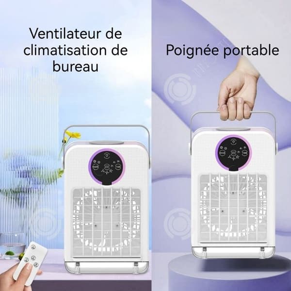 INN Bordfläkt 7W 700ml skrivbordsfläkt med LED-display och vattentank, fläkthastighetsläge med 3 hastigheter