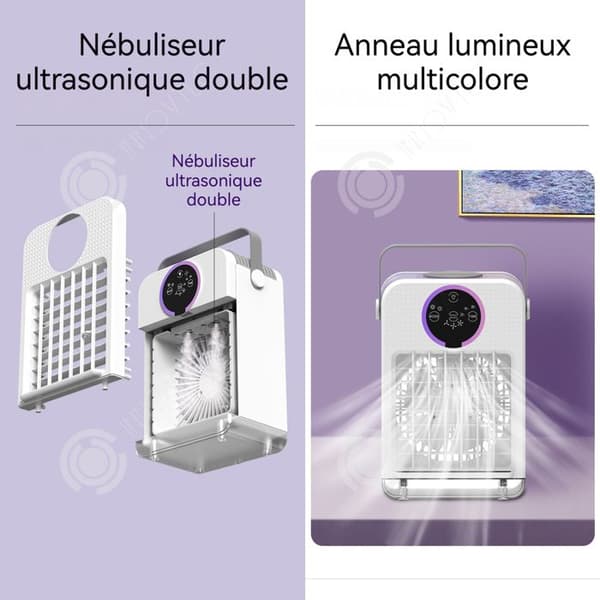 INN Bordfläkt 7W 700ml skrivbordsfläkt med LED-display och vattentank, fläkthastighetsläge med 3 hastigheter