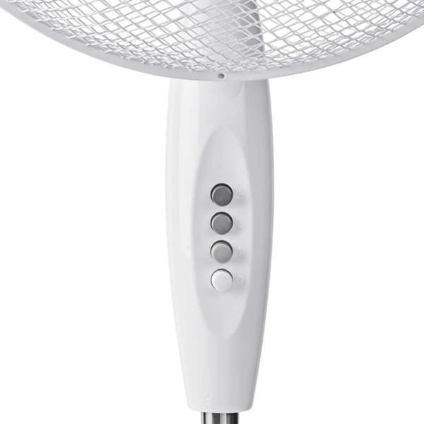 Piedestalfläkt DIAM 40cm 3 Hastigheter Oscillation 45 W Justerbar höjd Vit- USED