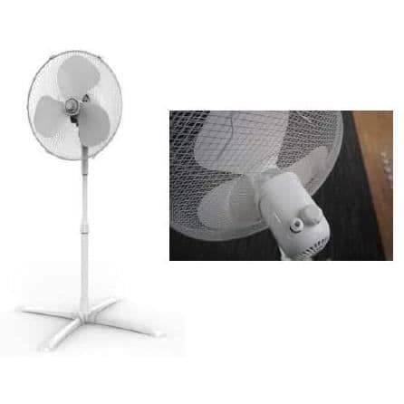 Piedestal fläkt diameter 40cm vit, höjdjusterbar, 3 hastigheter, fast eller oscillerande A244- USED