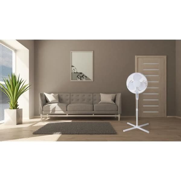 OPTIMEO OVP-B40 piedestalfläkt - 3 hastigheter - Oscillation - Vit - 40 cm diameter- USED