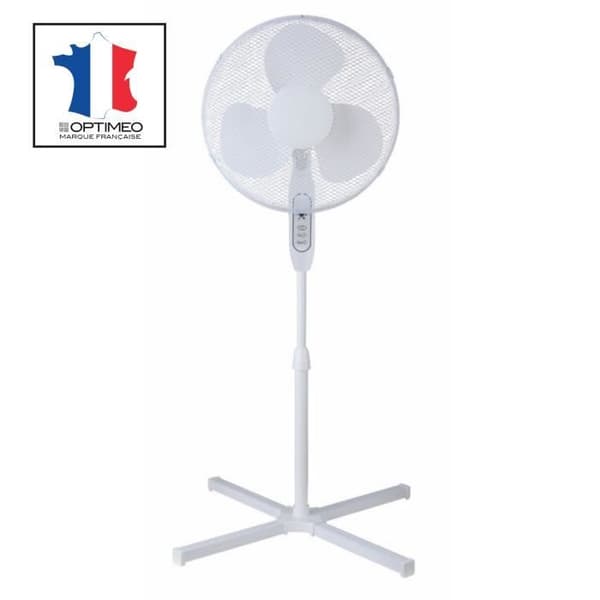OPTIMEO OVP-B40 piedestalfläkt - 3 hastigheter - Oscillation - Vit - 40 cm diameter- USED