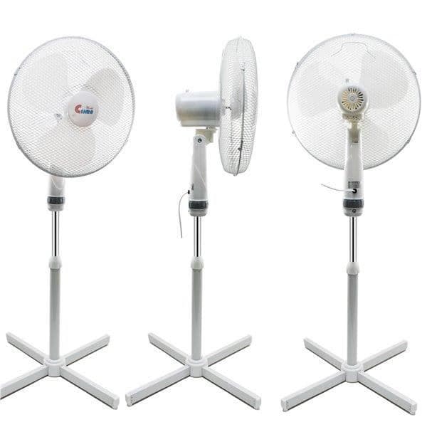 Oscillerande fläkt på teleskopstativ 50 W Vit 3 hastigheter diam 40 cm- USED