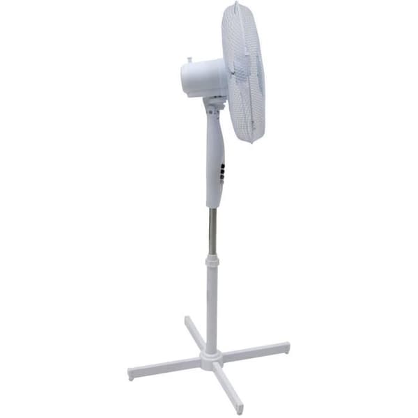 Vit roterande golvfläkt 44cm[344]- USED