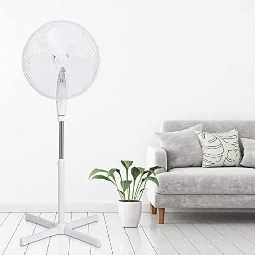 Piedestalfläkt 45 Watt - Diameter 40 cm - Justerbar höjd - Oscillation - Vit OCEAVP408W[296]- USED