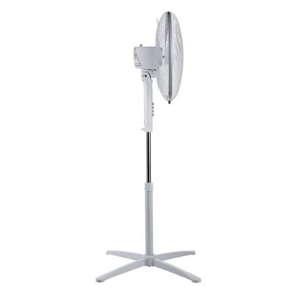 Oscillerande fläkt - Vit - Ø 40cm - 3 hastigheter - Justerbar höjd - Horisontell oscillation- USED