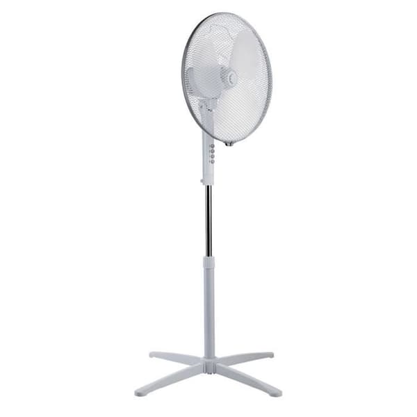 Oscillerande fläkt - Vit - Ø 40cm - 3 hastigheter - Justerbar höjd - Horisontell oscillation- USED