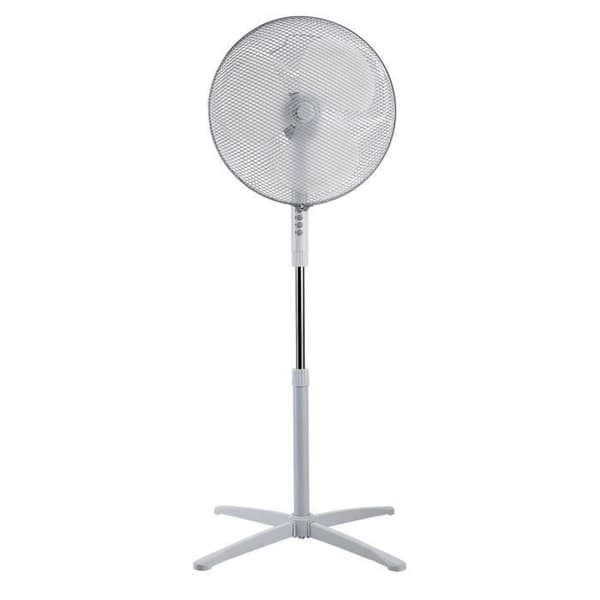 Oscillerande fläkt - Vit - Ø 40cm - 3 hastigheter - Justerbar höjd - Horisontell oscillation- USED