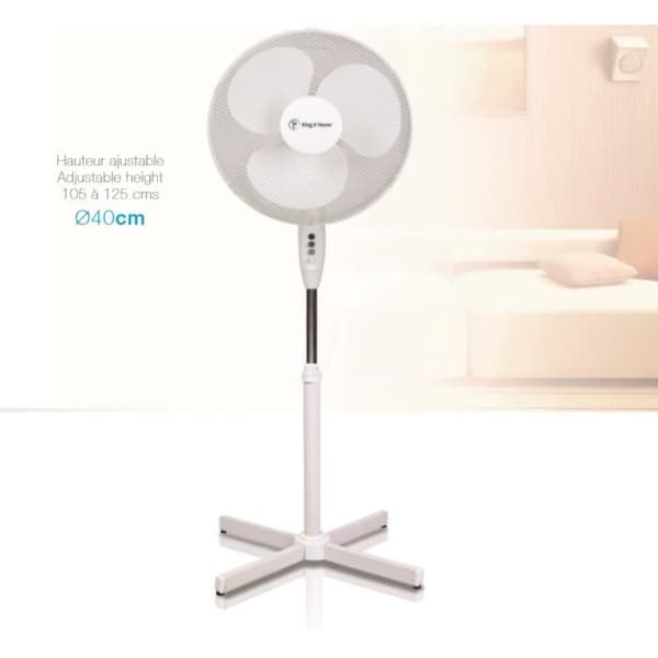 Ståfläkt - KING D'HOME - VEL240K - 40 cm - 3 Hastigheter - 55 W- USED