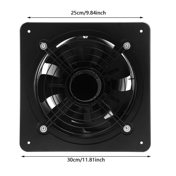10 Tommer Udsugningsventilator, Moderne Vægbeslag Design, Kraftfuld 741CFM Luftstrøm,sort