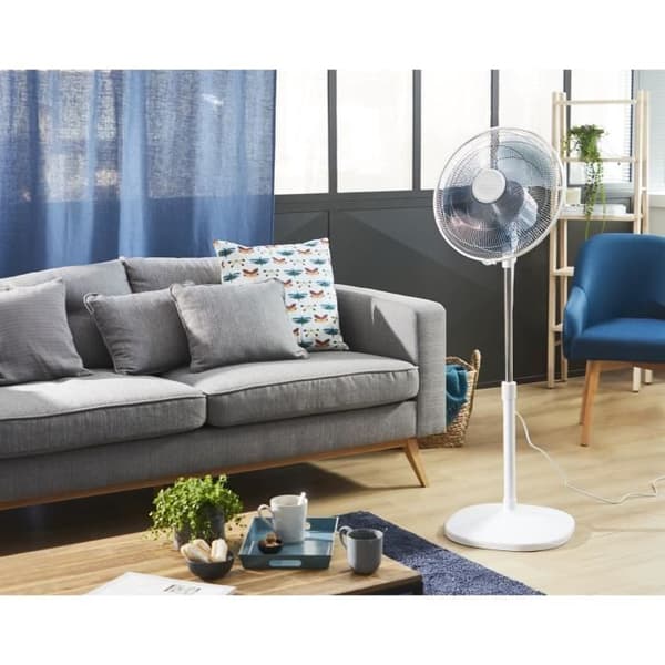 ROWENTA VU4410F0 piedestalfläkt - Vit - 45W - 3 hastigheter - Automatisk oscillation