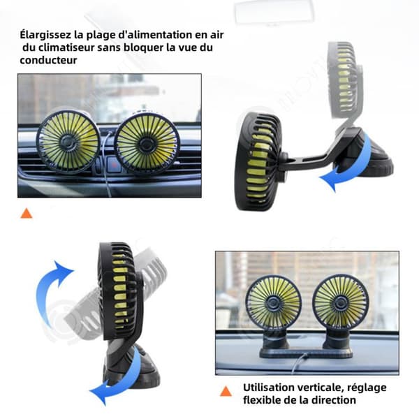 INN Bordsfläkt med 3 nivåer av justerbart luftflöde, dubbelhuvudfläkt med multi-vinkels rotation, integrerad aromaterapi