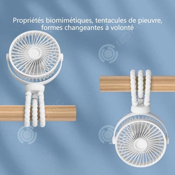 INN Utomhusbilventilator för barn Octopus Ventilatoren kan fästas slumpmässigt vid bärbar USB-skrivbordsversion.