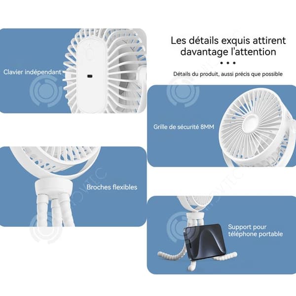 INN Utomhusbilventilator för barn Octopus Ventilatoren kan fästas slumpmässigt vid bärbar USB-skrivbordsversion.