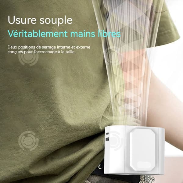 INN Bärbar utomhus USB-laddad hängande fläkt utan blad med vitt ljus