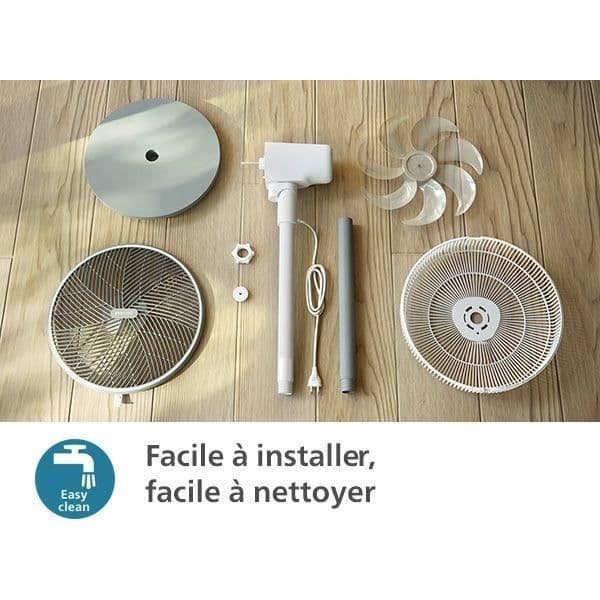 Stående Fläkt - PHILIPS - CX2550/00 - Justerbar Höjd 82-125 cm - Ultra Tyst - Vit