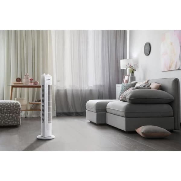 Kolumnfläkt OCEANIC - 40W - Höjd 78 cm - 3 hastigheter - Oscillerande - Timer - Vit