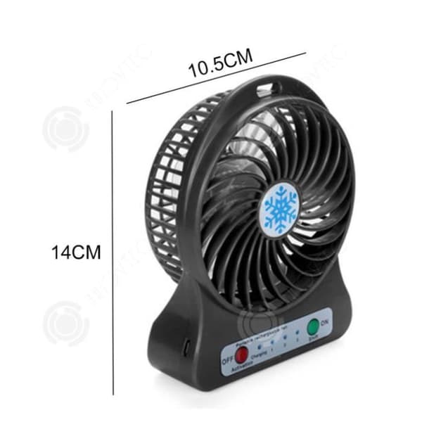 Bärbar USB-fläkt - INNOVTEC - F95B - Tyst - 3 hastigheter - Integrerad LED