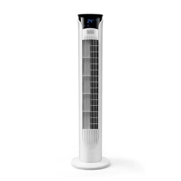 SVART + DECKER BXEFT48E - 45W tornfläkt, oscillerande, fjärrkontroll, 81 cm, 3 hastigheter, 3 lägen, timer, tyst