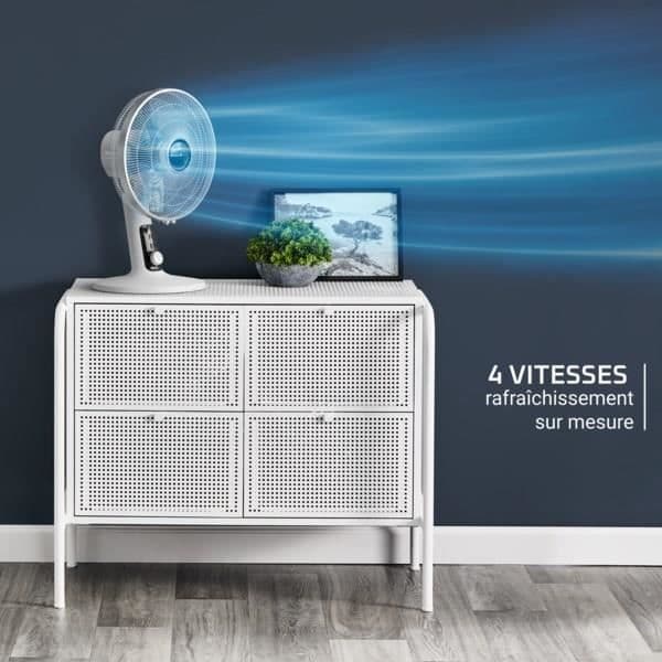ROWENTA Bordsfläkt, 4 hastigheter, Kraftfull, Tyst, Miljöeffektiv, Turbo Boost, Automatisk oscillation VU2731F0