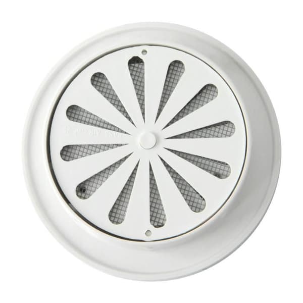 Ventilation Vattentät ventilation i plast, rund, infälld, vit, diameter 96 mm - T8DRB