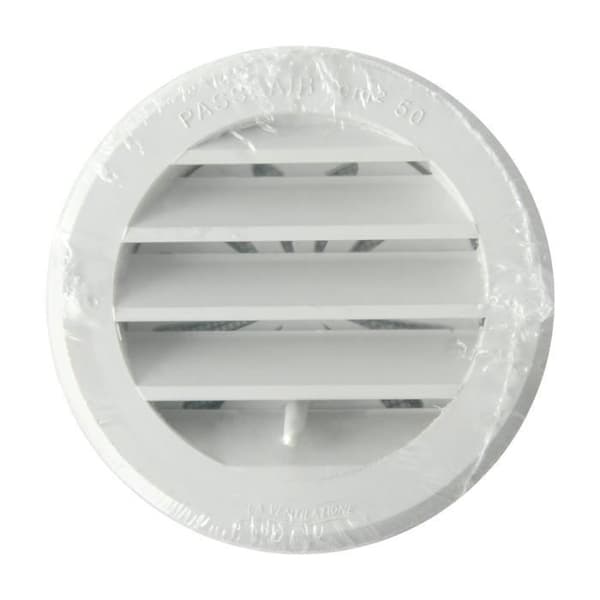 Ventilation Vattentät ventilation i plast, rund, infälld, vit, diameter 96 mm - T8DRB