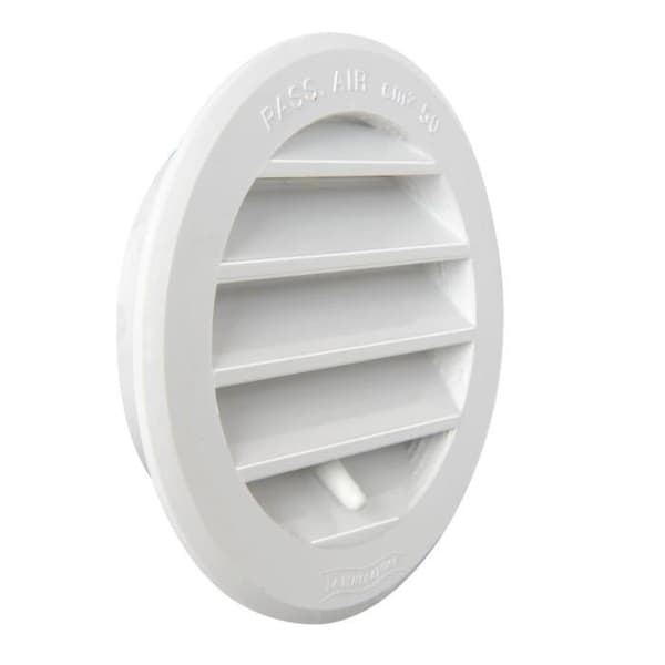 Ventilation Vattentät ventilation i plast, rund, infälld, vit, diameter 96 mm - T8DRB