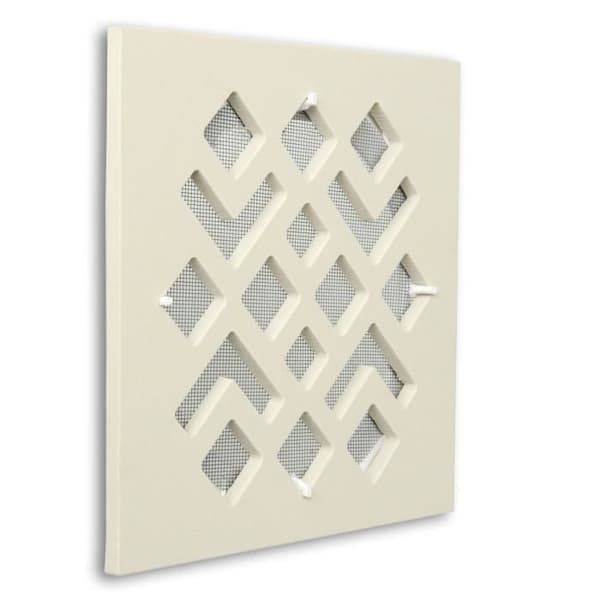 Ventilation Ventilationsgallerig i keramisk stengods, vit, 200 x 200 mm - CERGMSBIX