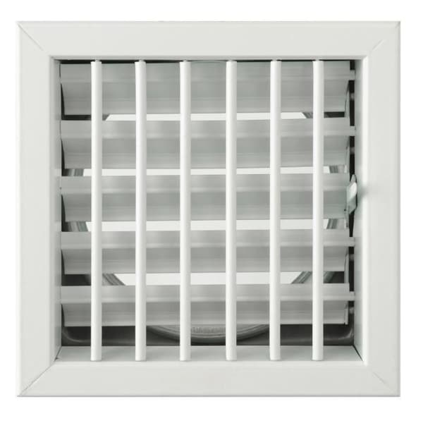 La Ventilazione La ventilation -y Inbyggt galler för eldstäder, vitlackerad aluminium, 180 x 180 mm -
