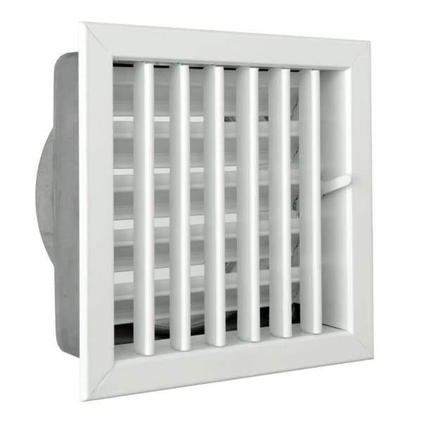 La Ventilazione La ventilation -y Inbyggt galler för eldstäder, vitlackerad aluminium, 180 x 180 mm -