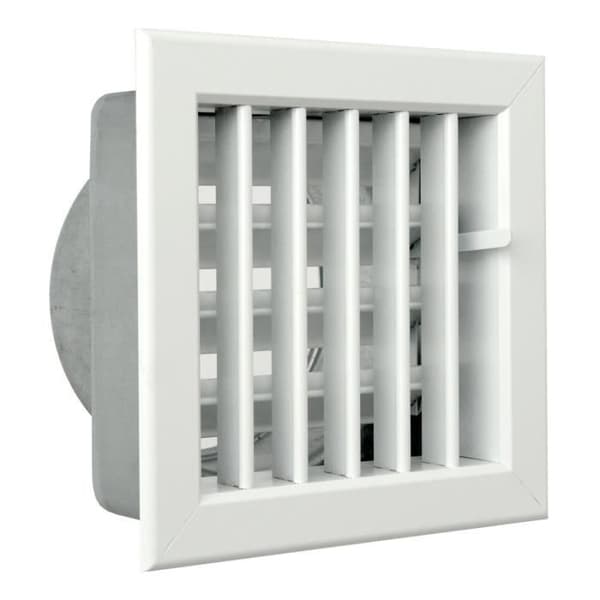 La Ventilazione La ventilation -y Inbyggt galler för eldstäder, vitlackerad aluminium, 160 x 150 mm -