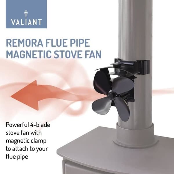 Kaminfläkt - Valiant - Remora FIR350 - Svart - 200 mm - Magnetisk fäste
