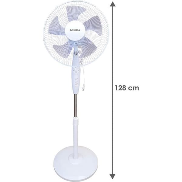 Bastilipo Tenerife stående fläkt, 45 W, Plast, 3 hastigheter, Vit - 4233