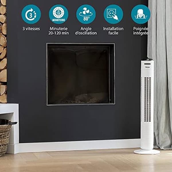 Tristar VE-5806 oscillerande tornfläkt - 3 hastigheter - 80 cm höjd - Integrerad timer