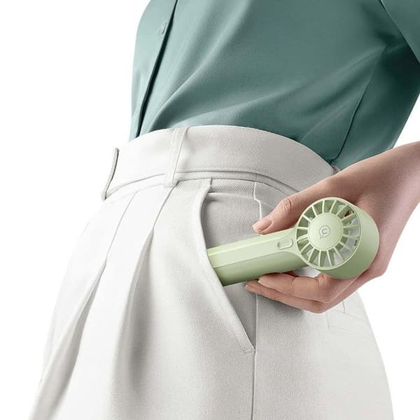Mini bärbar fickfläkt 3 hastigheter kompakt uppladdningsbar 1200mAh Usams grön
