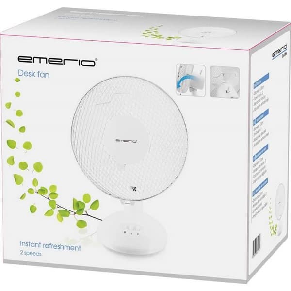 EMERIO FN-114201 Bordsfläkt 25 W (Ø x h) 23 cm x 36 cm Vit 1 st.