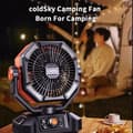 Miniatyrbillede 2 af 8: Bærbar Campingventilator med LED-lys – 8 hastigheder, 20000mAh batteri & fjernbetjening