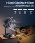 Miniatyrbillede 5 af 11: Sammenklappelig & Genopladelig Ventilator – 23 cm, 100 cm højde, 7200 mAh batteri & fjernbetjening
