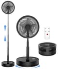 Miniatyrbillede 1 af 11: Sammenklappelig & Genopladelig Ventilator – 23 cm, 100 cm højde, 7200 mAh batteri & fjernbetjening
