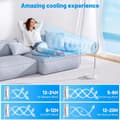 Miniatyrbillede 5 af 11: Sammenklappelig & Genopladelig Ventilator – 23 cm, 100 cm højde, 7200 mAh batteri & fjernbetjening