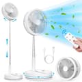 Miniatyrbillede 1 af 11: Sammenklappelig & Genopladelig Ventilator – 23 cm, 100 cm højde, 7200 mAh batteri & fjernbetjening