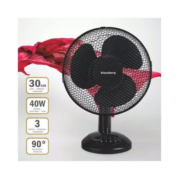 Skrivbordsvitens - KLAUSBERG - KB-7474 - 30 cm - 3 hastigheter - 90° oscillation