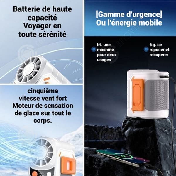 INN Fläkt 5 hastigheter långvarigt batteri snabb kylning kan användas som extern batteriljus.