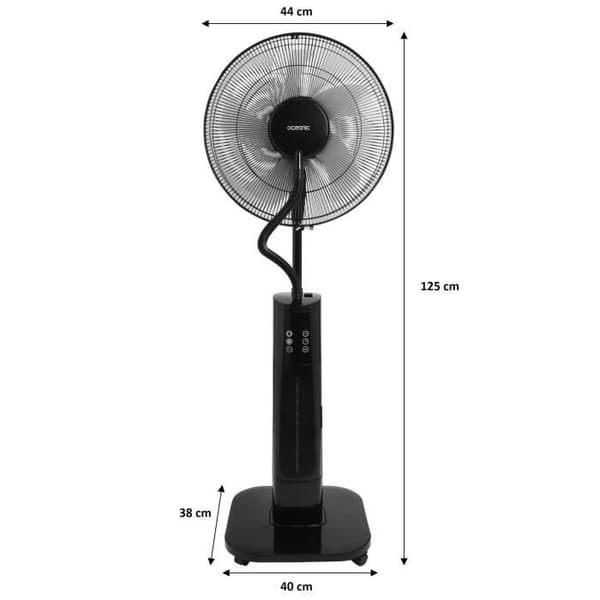 OCEANIC Ståbrusare med fläkt 2 i 1 - Ø44 cm - 70 W - 2 L - Fjärrkontroll - Timer